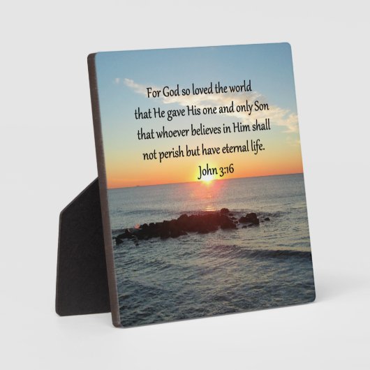 PLAQUE PHOTO JOHN 3:16 BRISER JOHN (Recto)