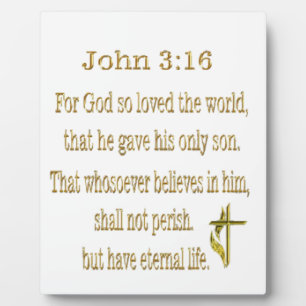 Plaque Photo John 3:16 Cadeaux