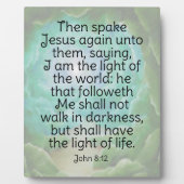 Plaque Photo John 8:12 (Devant)