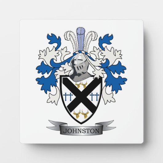 Plaque Photo Johnston Family Crest Coat of Arms (Devant)