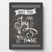 Plaque Photo Joie dans ce Home Texas Style - Chalkboard (Devant)