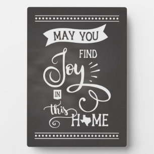 Plaque Photo Joie dans ce Home Texas Style - Chalkboard