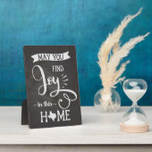 Plaque Photo Joie dans ce Home Texas Style - Chalkboard (Côté)