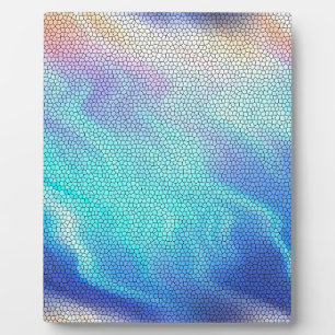 Plaque Photo Joli Aqua bleu violet pastel carrelage mosaïque