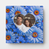 Plaque Photo Joli bleu bleu motif marguerite (Devant)