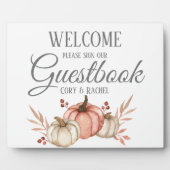 Plaque Photo Joli Citrouille Fall Bouquet Guestbook Tabletop (Devant)