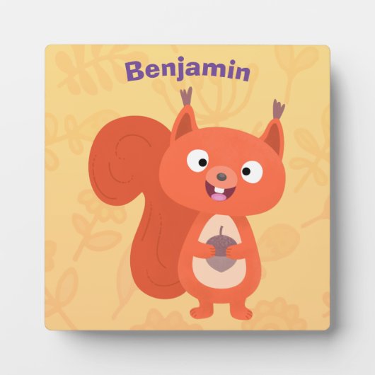 Plaque Photo Joli dessin animé d'écureuil roux (Devant)