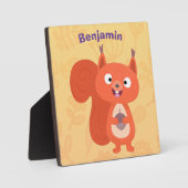 Plaque Photo Joli dessin animé d'écureuil roux (Recto)