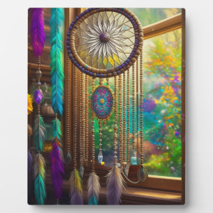 Plaque Photo Joli Dreamcatcher en Boho violet fenêtre