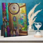 Plaque Photo Joli Dreamcatcher en Boho violet fenêtre (Côté)