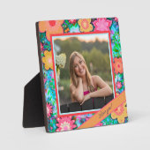 Plaque Photo Joli floral Whimsical Photo Message Customisé (Recto)