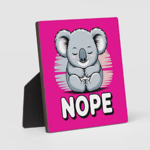 Plaque Photo Joli koala endormi “Non” Dessin animé drôle