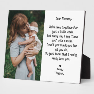 Plaque Photo Joli Poème et Photo de Maman sur Table Éditables