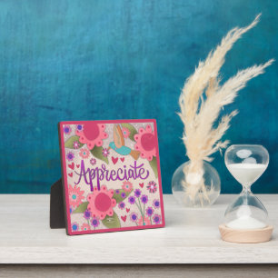 Plaque Photo Joli rose Apprécier Inspirationnel Personnalisé Fl