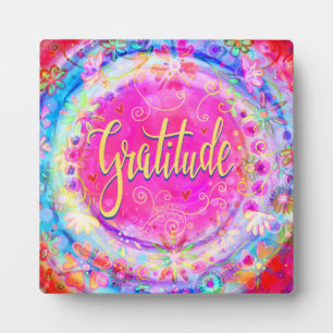 Plaque Photo Joli rose Floral Gratitude Inspirationnelle Easel