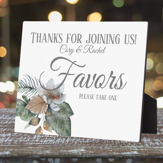 Plaque Photo Joli ton de la Terre Boho Bouquet Mariage Faveurs