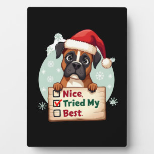 Plaque Photo Jolie chienne Boxer Chien Noël Joli J'ai fait de m