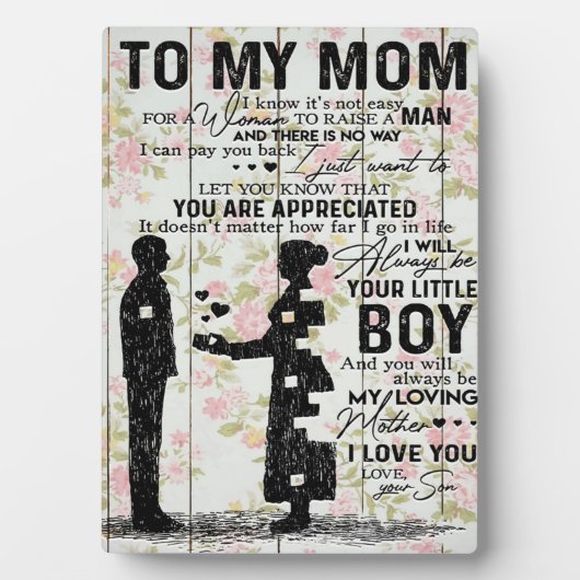 Plaque Photo Jolie Citation À Ma Mère, Maman Présente (Devant)