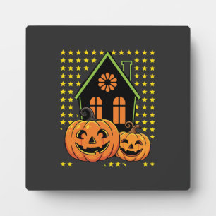 Plaque Photo Jolie citrouille d'Halloween maison hantée étoile