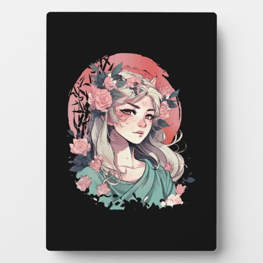 Plaque Photo Jolie Fille d'Anime (Devant)