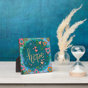 Plaque Photo Jolie Fleur Coeur Inspirer Espoir Easel