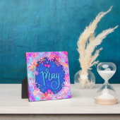 Plaque Photo Jolie florale BoHo rose Pray Inspirivity (Insitu)
