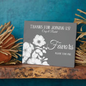 Plaque Photo Jolie Grey avec Blanc Floral Wedding Faveurs (Côté)