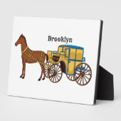 Plaque Photo Jolie illustration de cheval et de calèche royale (Côté)