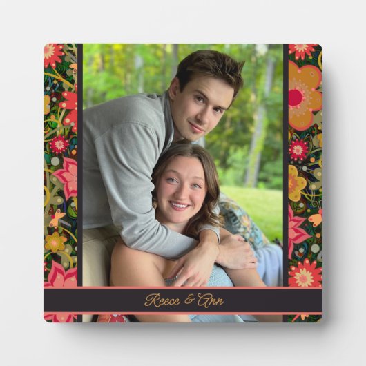 Plaque Photo Jolie libellule florale Nom Customisé photo (Devant)