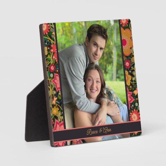 Plaque Photo Jolie libellule florale Nom Customisé photo (Recto)