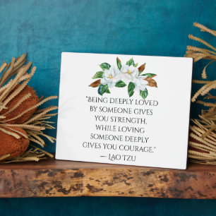 Plaque Photo Jolie Magnolias et Citation d'amour profond