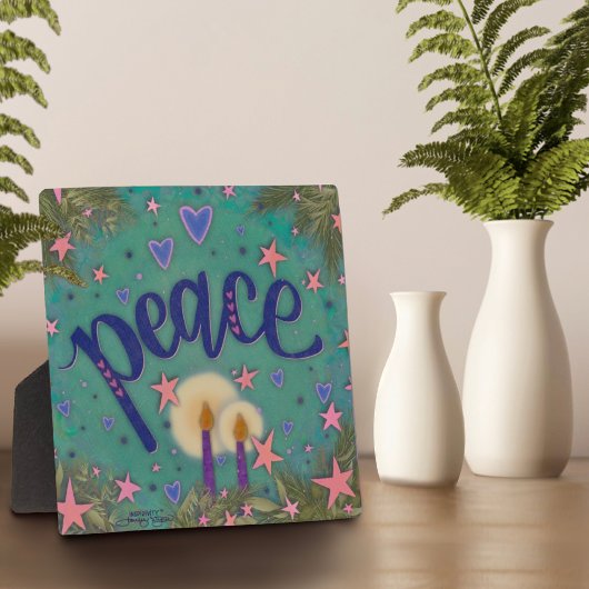 Plaque Photo Jolie Peace Candle Stars Inspirivity Easel