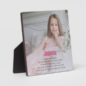 Plaque Photo Jolie photo citation fille (Recto)