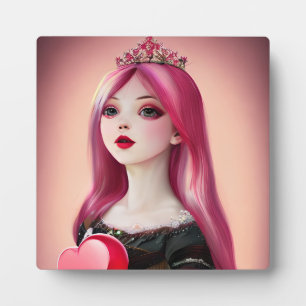 Plaque Photo Jolie princesse haïe rose avec Tiara