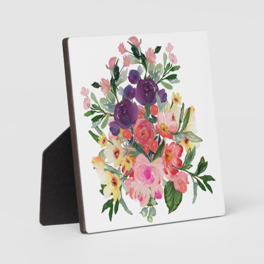 Plaque Photo Jolies fleurs aquarelles | Peinture d'Art numériqu (Recto)