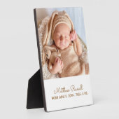 Plaque Photo Jolies stats de naissance de bébé avec photo perso (Côté)