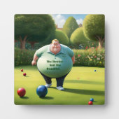 Plaque Photo Jolly Lawn Bowler Man, (Devant)