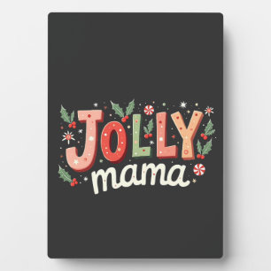 Plaque Photo Jolly Mama Noël Mère cadeau