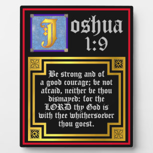Plaque Photo Joshua 1:9 Citation biblique de l'Ancien Testament