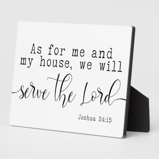 Plaque Photo Joshua 24:15 Bible Écriture Ferme Signe (Côté)