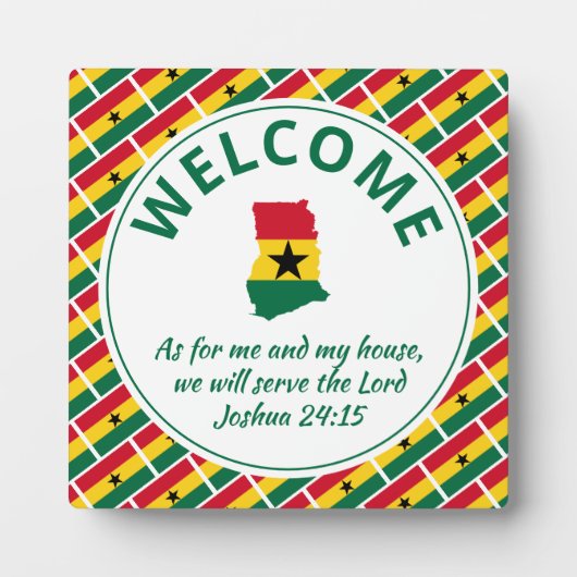 Plaque Photo Joshua 24:15 Custom Welcome GHANA (Devant)