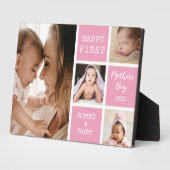 Plaque Photo Jote First Mother's Day Pink 4 Photo Collage (Côté)