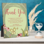 Plaque Photo Jouer Merci vert et oiseau-dame (Côté)