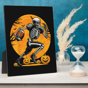 Plaque Photo Joueur de football squelette Halloween courant