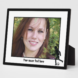 Plaque Photo Joueur de soccer et balle cadeau personnalisé