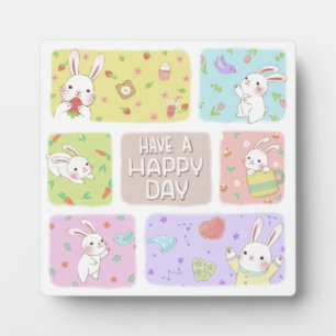 Plaque Photo Jouez Un Joyeux Jour : Belle Illustration De Bunny