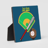 Plaque Photo "Jouons au bal" Baseball (Recto)