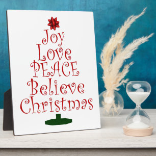 Plaque Photo Joy Christmas Tree
