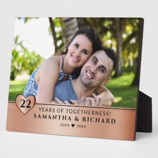 Plaque Photo Joyeuse 22e anniversaire de mariage en cuivre Phot