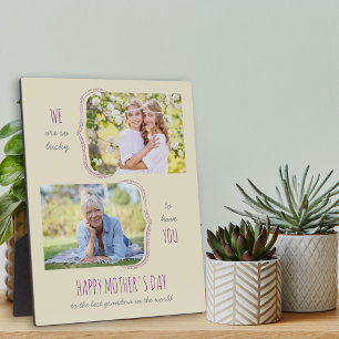 Plaque Photo Joyeuse fête des mères Grand-mère Curly Bracket 2 